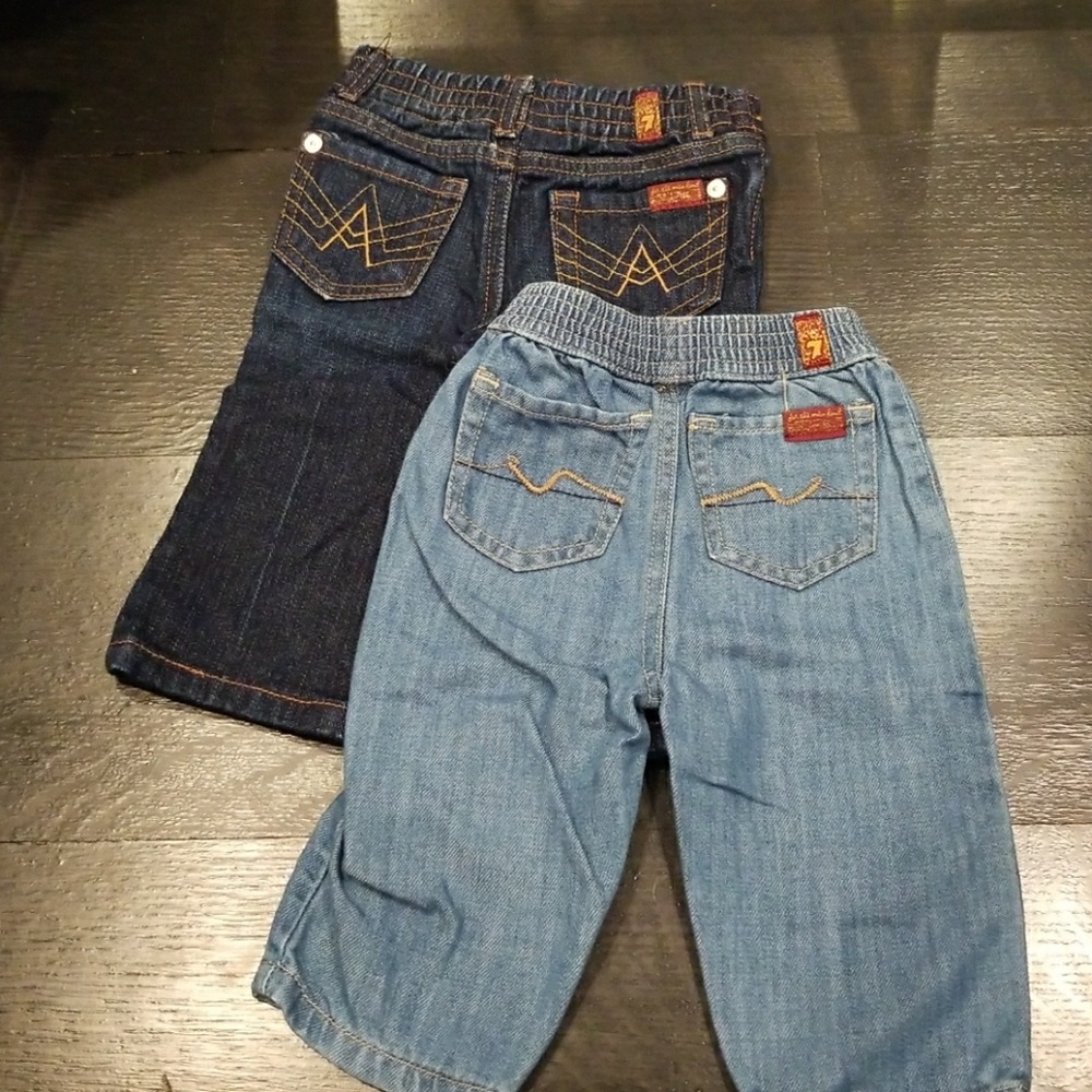 EUC 7 for all mankind kids jeans (0 - 9m)
